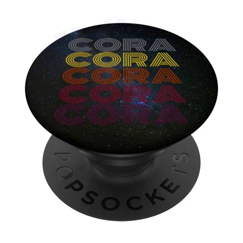 Graphic 365 First Name Cora Retro Pattern Vintage Style PopSockets Grip and Stand for Phones and Tablets