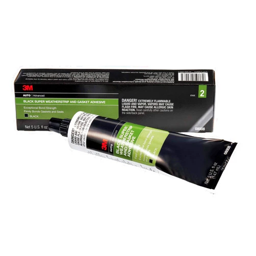 3M Black Super Weatherstrip and Gasket Adhesive, 08008, 5 fl oz 5 fl. oz. Black Super