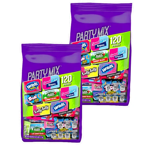 Grocerama Nerds, Laffy Taffy & More, Ferrara Premium Candy Party Mix Stand Up Bag, (120 ct, 2 pk)