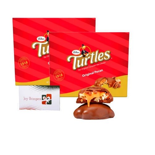 Visit The Joy Bringers Demet's Original Turtles Caramel Nut Cluster | Pecan, Chocolate and Caramel (2 pack) | Great For Christmas, Valentines, Birthdays | Bundled With Joy Bringers Fridge Magnet