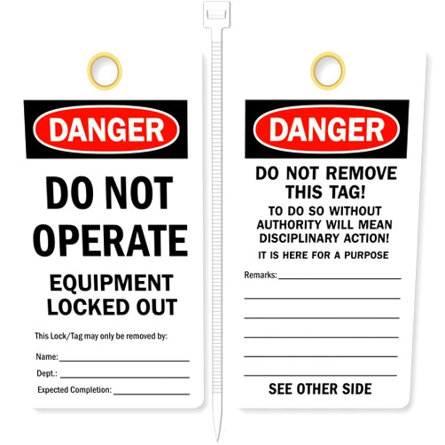SmartSign Do Not Operate Tags, Equipment Locked Out 2 - Sided Safety Tag | 6