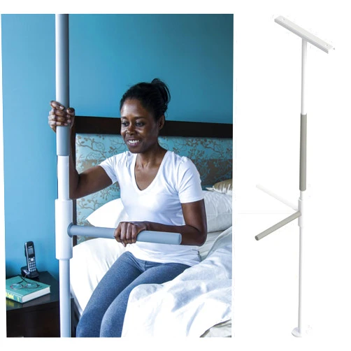 HEALTHCRAFT SuperPole with SuperBar, Floor to Ceiling Grab Bar (8 Feet), Safety Transfer Pole with 16