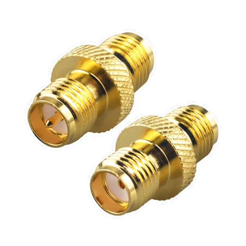 Boobrie 2-Pack Upgrated SMA Female to RP SMA Female Adapter DC-18GHz VSWR ≤1.15 RF Coaxial Adadper SMA Female to RP-SMA Female for FPV Drone Signal Booster Wireless LAN Device Gold-Plated