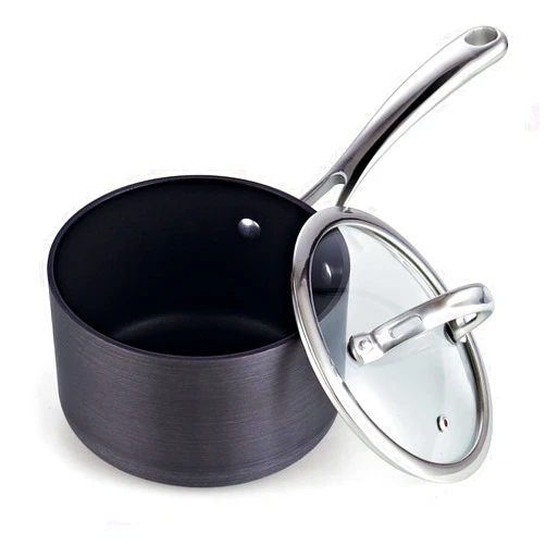 Cooks Standard 3-Quart Hard Anodized Nonstick Saucepan with Lid, Black,NC-00342