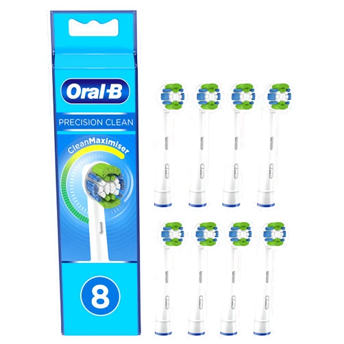 Oral-B Braun Oral-B Precision Clean 4210201321859 Toothbrush Heads with CleanMaximiser Bristles for Optimal Cleaning Pack of 8