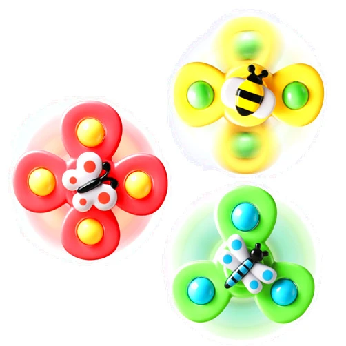 ALASOU 3PCS Suction Cup Spinner Toys for 1 Year Old Boy Girl|Spinning Top Baby Toys 12 18 Months|1 2 Year Old Boy Birthday Gift|Baby Bath Toys for Kids Ages 1-3|Sensory Toys for Toddlers 1-3
