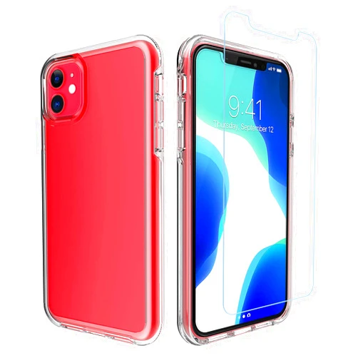Ondigo Supreme iPhone 11 Case with Tempered Glass Screen Protector (Clear)