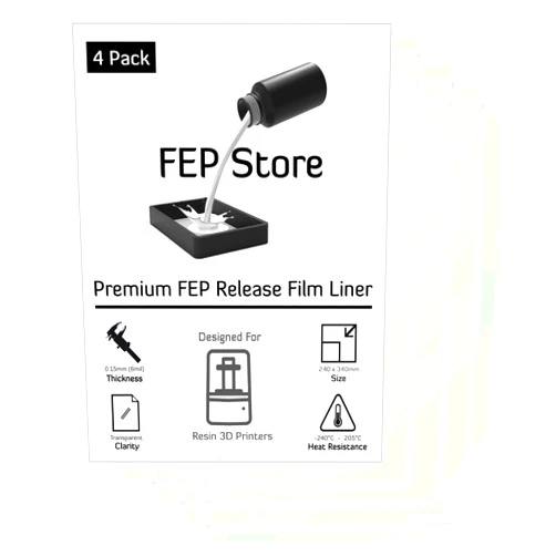 FAN CORNER CREATIONS FEP Film 4 Pack/ 240 x 340 mm/for SLA DLP UV 3D Printer/Phrozen Transform/Peopoly Phenom/Photon Mono X/Shuffle XL