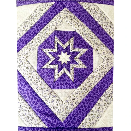 ForeverAmishMade Amish Handmade Purple leaf Folded Star Quillow