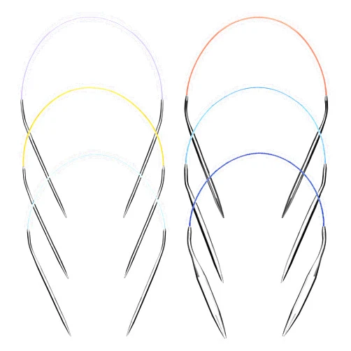 CuteDIY Circular Knitting Needles 16 Inch Set Round Metal Kit Size 13 10 8 6 2.5 0
