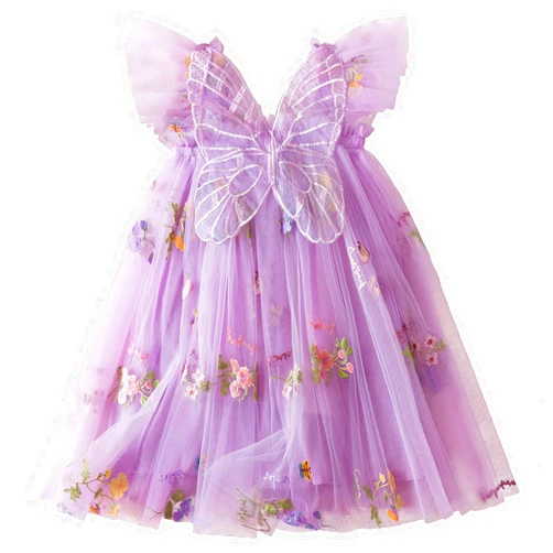 Nileafes Toddler Summer Dress Baby Girl Strap Floral A Line Dress Sleeveless Beach Butterfly Sundress for Toddler Girl