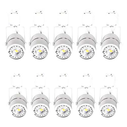 EAGLOD 10W Track Lighting Heads,Halo LED Track Lighting for Accent Retail Artwork,Dimmable Track Light H Type CRI90+ 110V 24° Angle Halo Type- 10 Pack 3000K Warm White (White 10pcs)