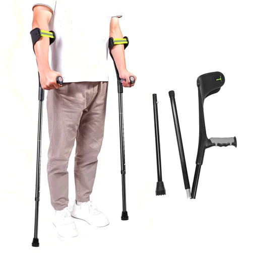 WONDSIGHIN Forearm Crutches for Adult Men or Women, 2 Pcs, Adjustable, Foldable Arm Crutch with Elbow Strap, Light and Portable Crutches for Patients