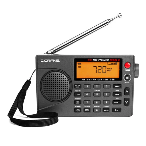 C.Crane C. Crane CC Skywave SSB 2 Small AM, FM, Shortwave, and NOAA Weather Portable Travel Radio with AC Charging Adapter