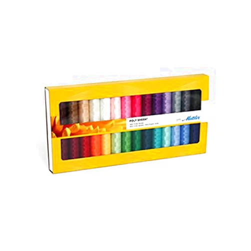 Mettler Polysheen Polyester Machine Embroidery Thread Gift Set Kit Multicoloured - per Pack of 28