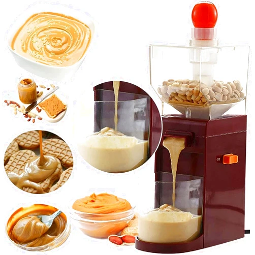 WBRSybUS Electric Peanut Butter Maker Machine, 500ml Small Portable Nut Butter Grinder, Easy To Clean, for Almond, Coffee, Cashew, Walnut, Pumpkin Seed, Sunflower Seed