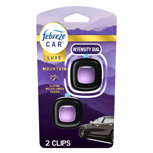 Febreze Car Mountain Scent Air Freshener Vent Clip, .07 oz, 2 Count
