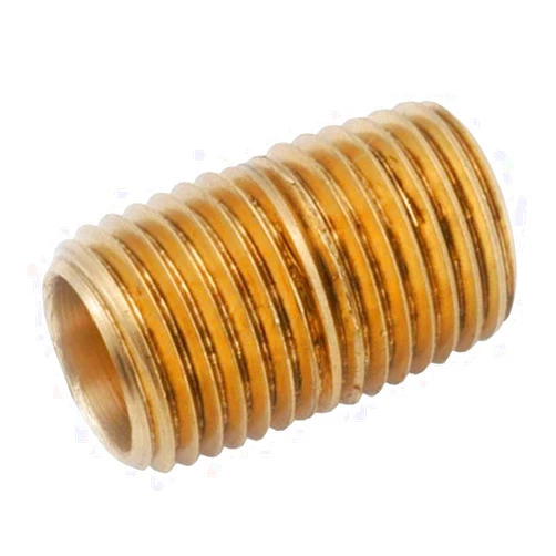 Anderson Metals Red Brass Pipe Fitting, Close Nipple, 1