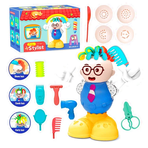 HASAYAQI Cuts Stylist Hair Salon Tools Playset,Playdough Sets for Kids Ages 4-8 Pretend Play Toys Sets for Kids Ages 2-4 Gift for Girls and Boys