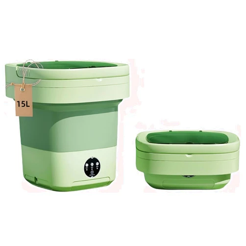 GRINCHAT Portable Washing Machine, Mini Washer,15L Upgraded Large Capacity Foldable Washer.Deep Cleaning of Underwear, Baby Clothes and Other Small Clothes.Suitable for Apartments, Dormitories, Hotels.(Green)