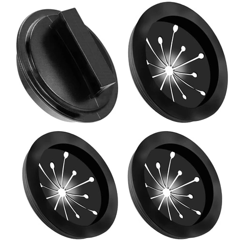 Topspeeder Garbage Disposal Splash Guards and Stopper Set 4 Pack（3+1, Food Waste Disposer Accessories Multi-Function Drain Plugs Splash Guards for Whirlaway, Waste King, Sinkmaster and GE Models (3-1/8 Inch)