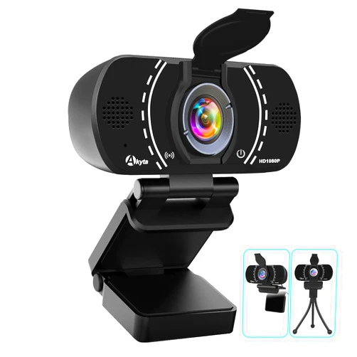 Akyta Webcam, 1080P Web Camera for Desktop Computer PC Laptop Mac, Webcam with Microphone -Privacy Cover-Tripod,USB Web cam for Video Calling/YouTube/Skype/Teams/Zoom Conference