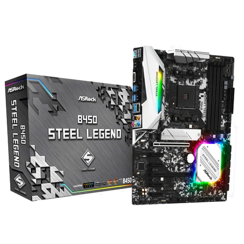 ASRock B450 Steel Legend Socket AM4/ AMD Promontory B450/ DDR4/ Quad CrossFireX/ SATA3&USB3.1/ M.2/ A&GbE/ATX Motherboard