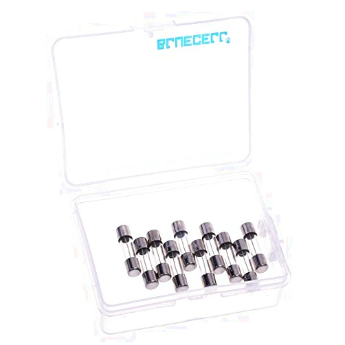 BCP pack of 10 pcs Slow-Blow Fuse 1A 250V Glass Fuses 20 x 5mm