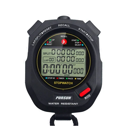 Xinko Sport Stopwatch Timer with 100X2laps Split Memory/0.001second Timing,Professional Recall Stop Watch Large Display Alarm Clock Multifunctional for Coach Referee Swimming Running Marathon Competition