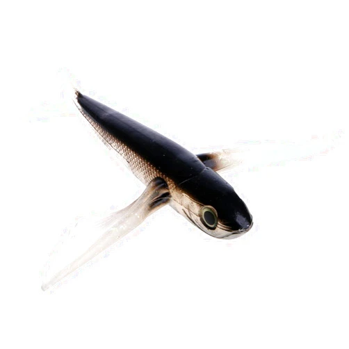YDZN Fishing Lure Seawater Fishing Bait Flying Fish Lure Boat Trolling Tuna Mackerel Soft Baits -Black