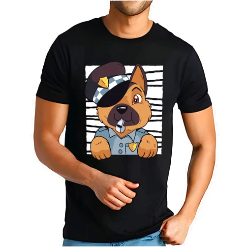 Befoulo Cute German Shepherd Puppy Police Costume Gift for Dog Lovers Men Women Navy Black Multicolor T shirt
