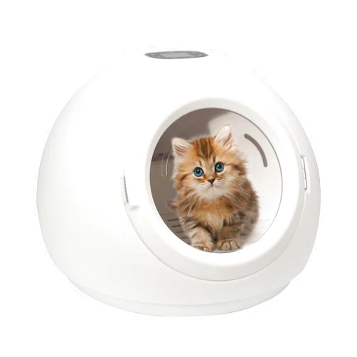 Naturalpowev Smart Pet Dryer Box, Automatic Cat Dryer Box Time-Setting Temperature Control, 360° Full Body Drying, Ultra Quiet Dog Hair Dryer, White (Round Dryer),220V