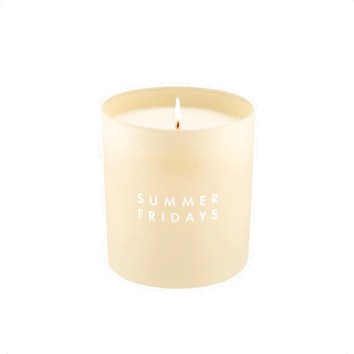 Summer Fridays Soft Vanilla Candle - Relaxing, Fragrant, Vegan Wax Candle - Blend of Vanilla Cream and Almond Blossom, 8 Oz