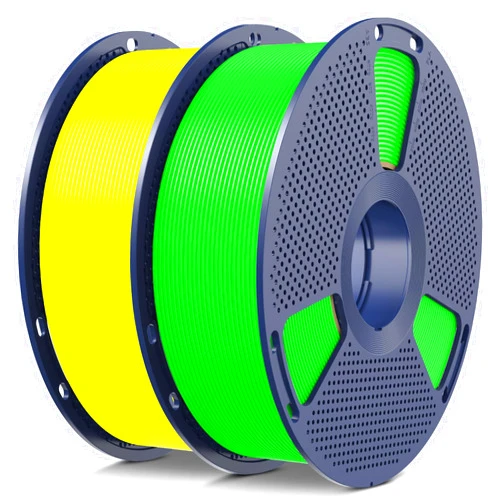 SUNLU High Speed PLA Filament 1.75mm, 30mm/s - 600mm/s Print Range, High Flow Speedy 3D Printer PLA Filament, Designed for Fast Printing, Good for Fast Printing, 1KG*2 Rolls Green+Yellow