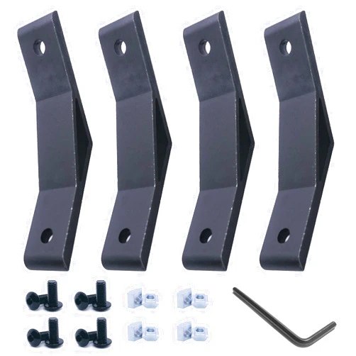 QIJINTRID 4Sets 1010 Aluminum Extrusion 135 Degree Bracket,4pcs 135 Degree Corner Brackets,with 8pcs Sliding T Nuts and Screws for 10 Series Extruded Aluminum Rail Accessories(Black)