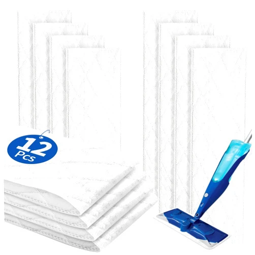FURCIELOS 12 Pieces Disposable Cleaning Pads Compatible with Bona Family of Mops, Heavy Duty, Microfiber Disposable Mop Pads for Multi-Surface Floors