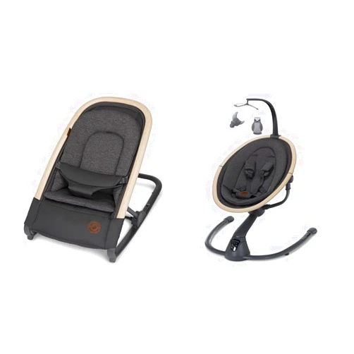Maxi-Cosi Kori 2-in-1 Rocker and Cassia Swing Bundle with Soothing Motion and Sounds