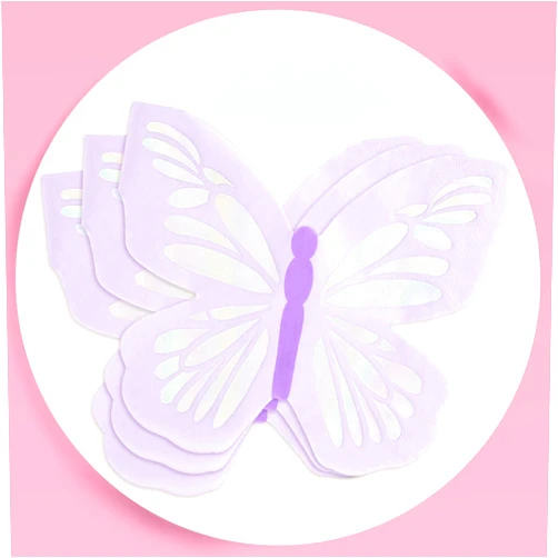 xo, Fetti Butterfly Napkins - 3-ply, 25 pcs | Purple Bachelorette Decorations, Garden Theme Birthday Party, HBD Decor, Cute Picnic Supplies, Girl Baby Shower Tableware