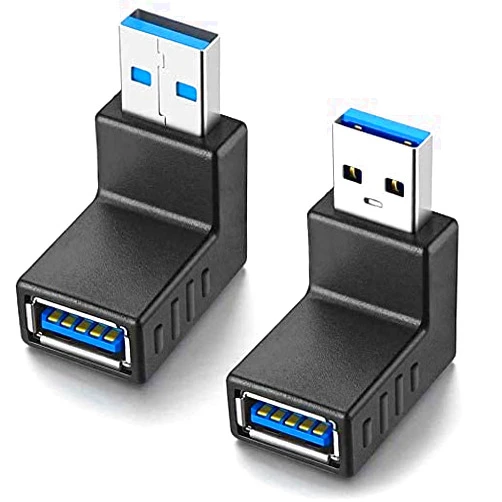 URWOOW Super-Speed USB 3.0 Adapter Converter Coupler Connector 90 Degree Male to Female Combo Vertical (Up and Down Angle)