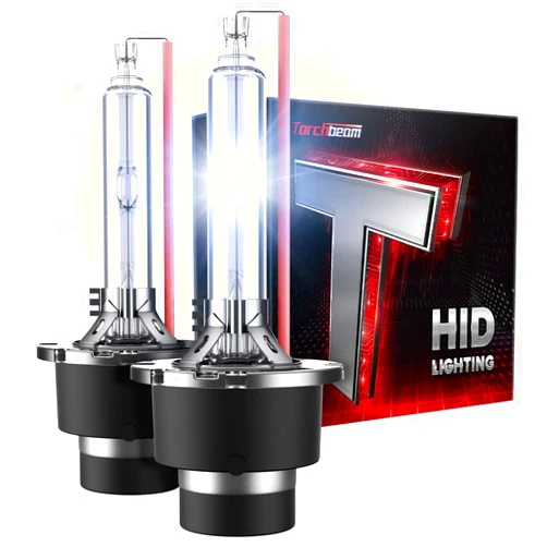 Torchbeam D2S D2R Xenon HID Headlight Bulbs, 35W 7600LM Bright 8000K Ice Blue, High Low Beam Replacement Bulb, Pack of 2