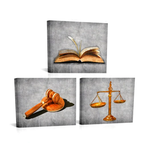 HOMEOART Lawyer Office Decor Painting Black and White Canvas Prints Framed Ready to Hang 12