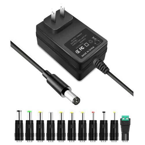 Lantisri 9V 2A Power Adapter AC Power Supply Charger Cord 9 Volts 2 Amps Regulated Switching with 11 Interchangeable DC Plug for 2000mA 1500mA 1000mA 900mA 850mA 800mA 700mA 600mA 500mA Equipment