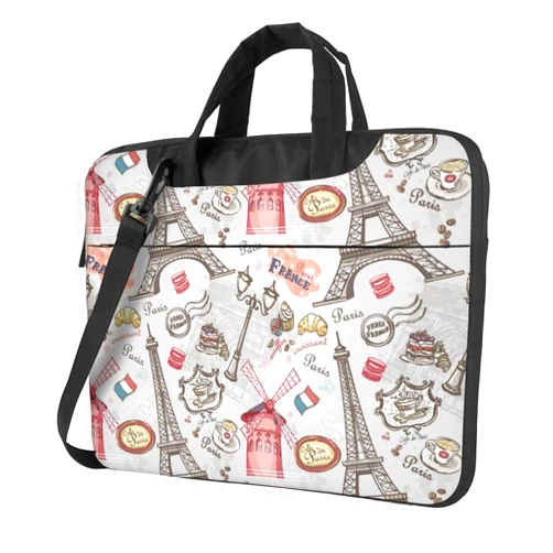 YeertMii Vintage Paris Eiffel Tower Coffee Laptop Tote Bag For Women Men- Laptop Case Sleeve Briefcase Messenger Bag