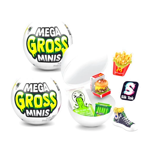 5 Surprise Mega Gross Minis by ZURU Boys Mystery Collectible Minis Brands Parody, Toys for Boys and Girls 3+, Halloween Toy