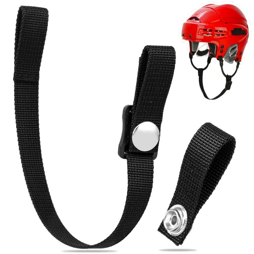 CloceanBrand Hockey Helmet Chin Strap with Single Strengthened Snap Ice Hockey Chin Strap Replacement Parts Loop Repair Kit (Black), 10.6 inch