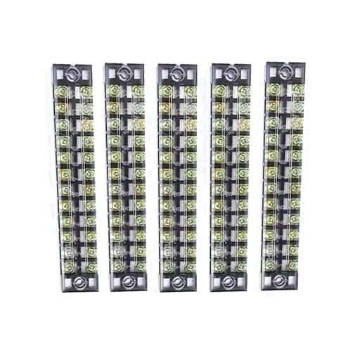 ZGSJBKL Summer-Home 5Pcs 15A 600V 12 Position Covered Dual Row Screw Terminal Barrier Strip Block Connector Bar