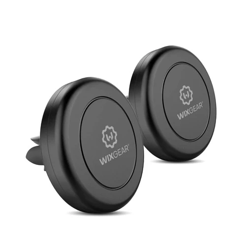 WixGear Magnetic Phone Holder for Car, WixGear [2 Pack] Universal Air Vent Magnetic Phone Mount for Car, Car Phone Holder Mount for Cell Phones and Mini Tablets with 4 Metal Plates