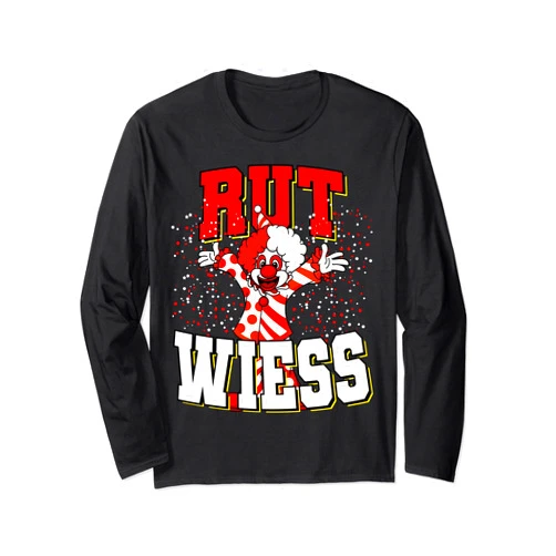 Fasching Karneval Köln Kostüm für Damen und Herren Rut Wiess, Carnival Parade Cologne Red White KOmnfetti, Clown Long Sleeve T-Shirt