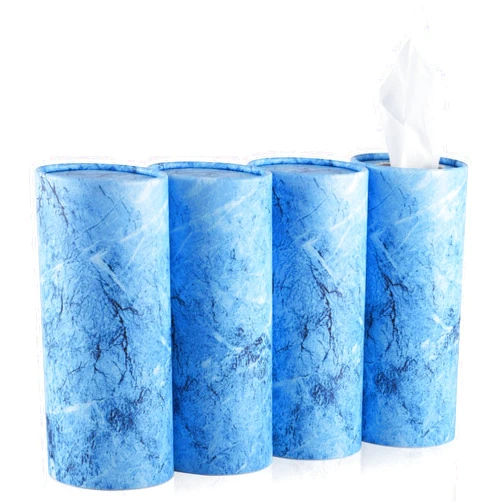SINGARO Car Tissue Holder, 4 Pack Car Cup Holder Facial Tissues with Kleenex Travel Tissue Bag, Quick and Convenient Flower Combination Car Tissue Box(4 Canisters/200 Tissues) Dark Blue
