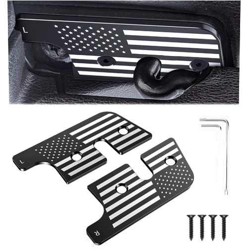 Eamplest Sun Visor Repair Kit, Aluminum Alloy American Flag Sun Visor Clips Compatible with Jeep Wrangler JK 2018, JL 2018-2023, 2020-2023Gladiator Accessories,Quick and Easy Repair Loose Visor